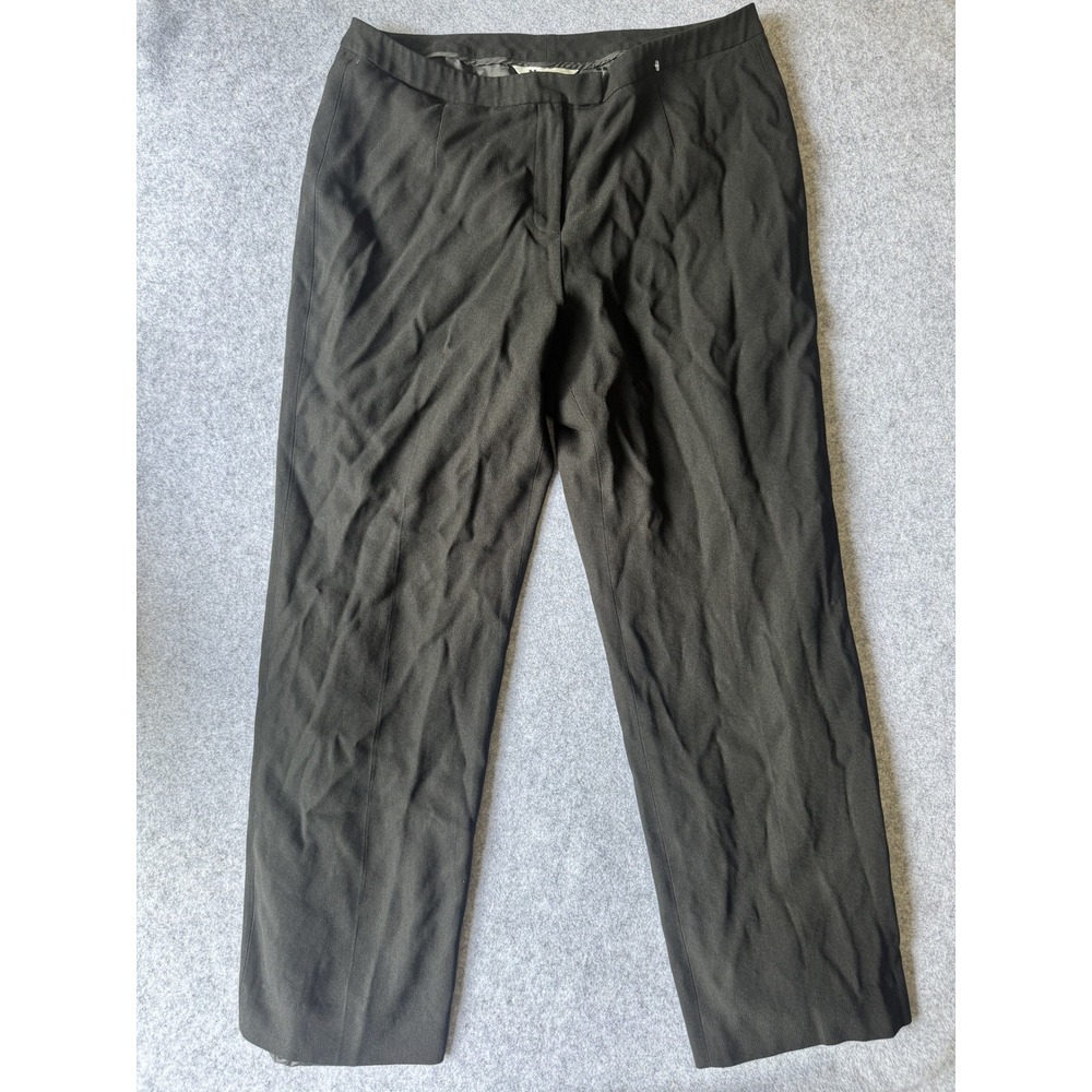 Nygard Collection Dress Pants 14 Black Crepe Textured High Rise Trousers